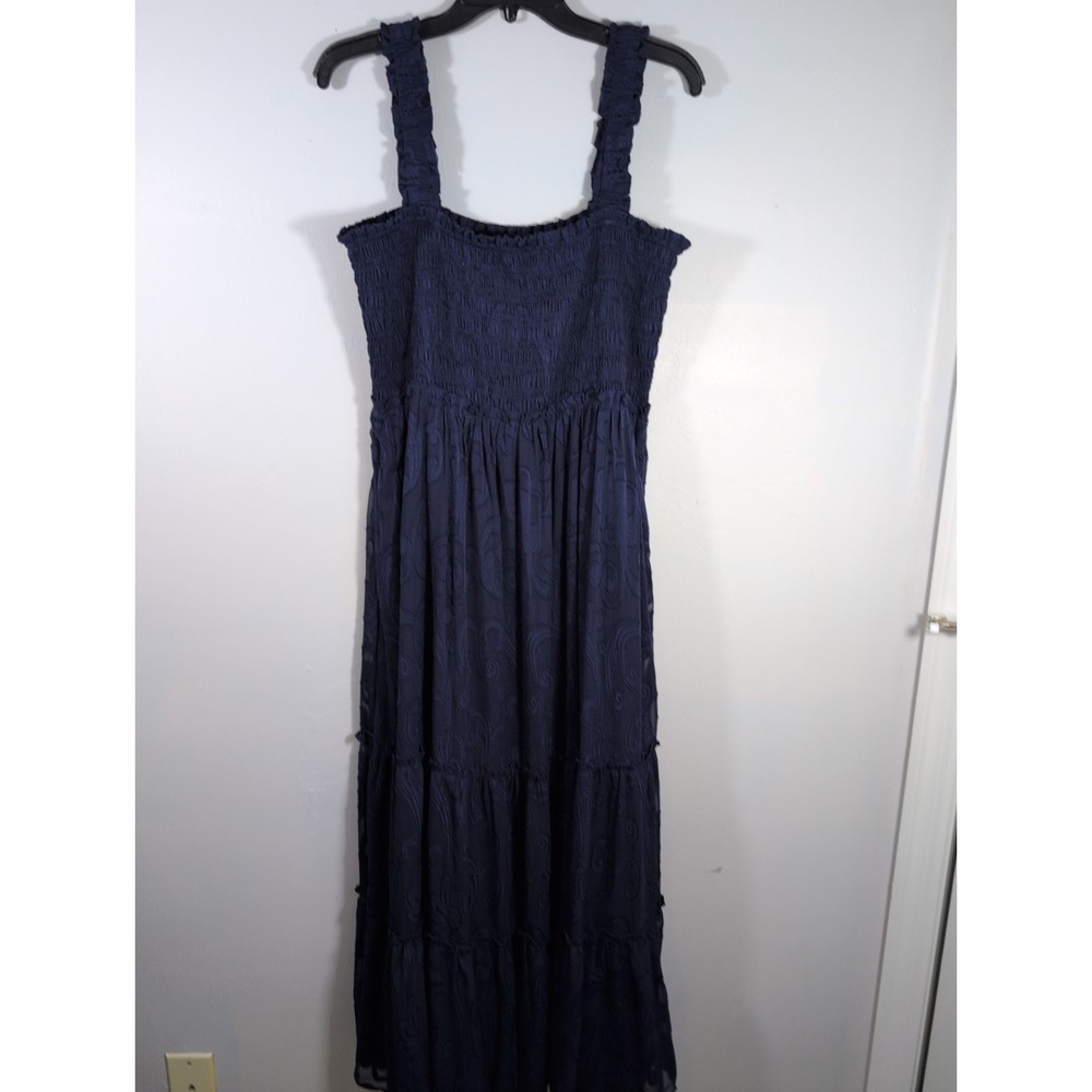 LILLY PULITZER SIZE XL HADLY SMOCKED MAXI‎ DRESS *TRUE NAVY*
